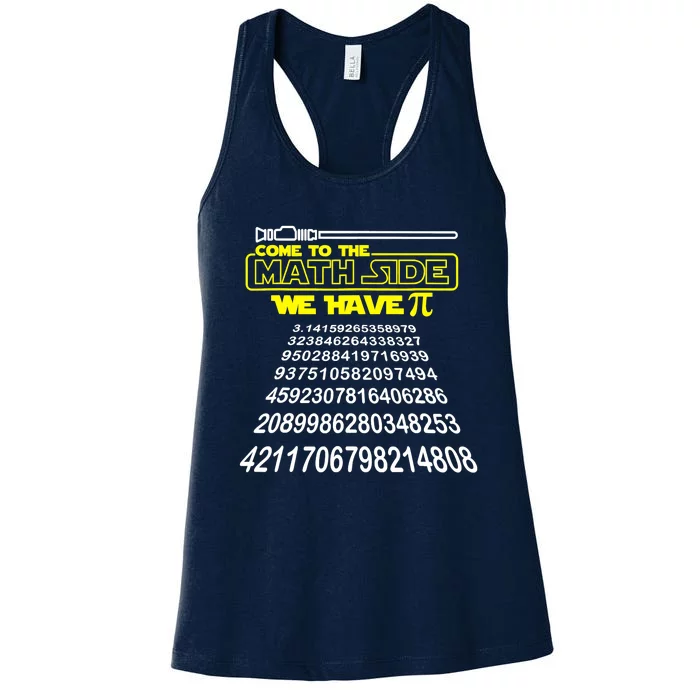 Come To The Math Side We Have Pi Math Gift Pi Day Teacher Women's Racerback Tank