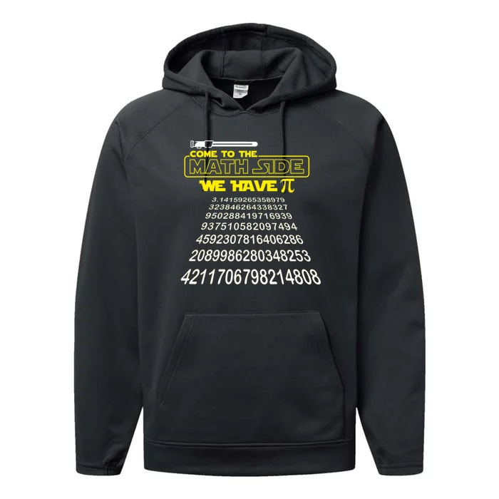 Come To The Math Side We Have Pi Math Gift Pi Day Teacher Performance Fleece Hoodie