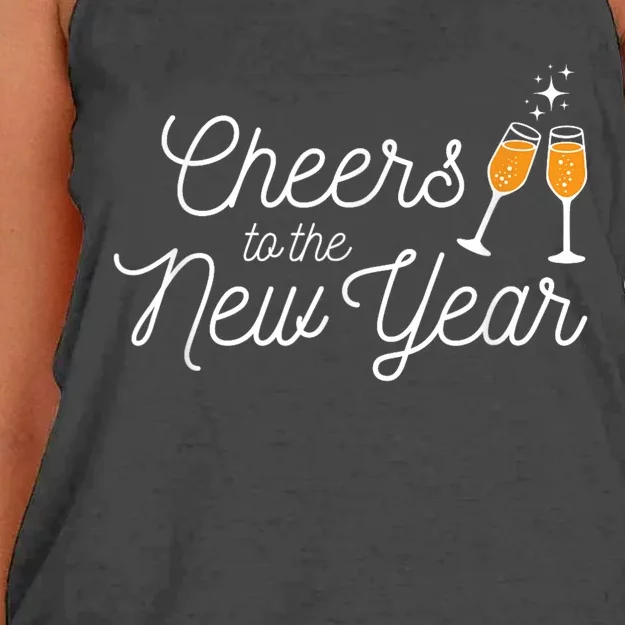 Cheers To The New Year New Years Women's Knotted Racerback Tank