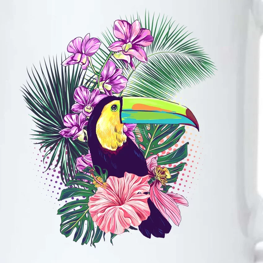 Cute Tropical Toucan Bird Black Color Changing Mug