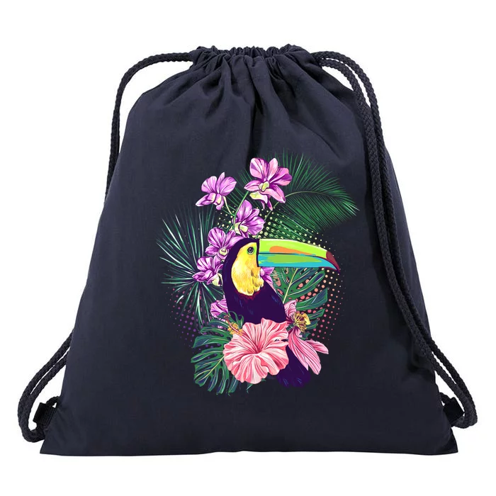 Cute Tropical Toucan Bird Drawstring Bag