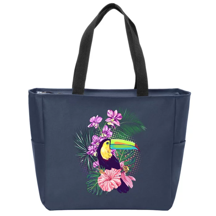 Cute Tropical Toucan Bird Zip Tote Bag