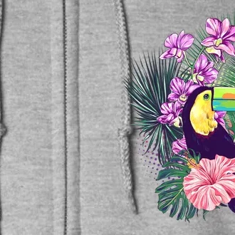 Cute Tropical Toucan Bird Full Zip Hoodie