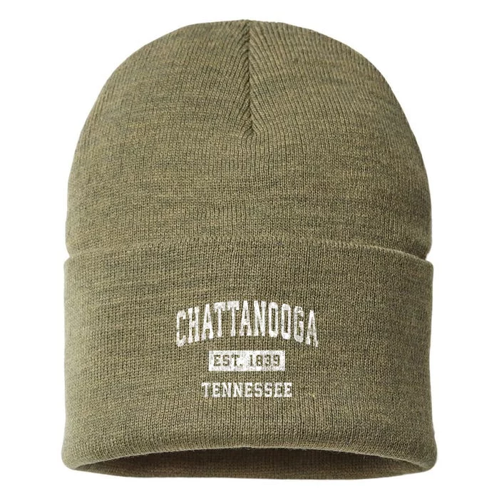 Chattanooga Tennessee Tn Vintage Established Sports Design Sustainable Knit Beanie