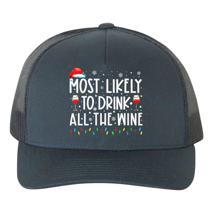 Cheers to the Wine Lovers Family Matching Christmas Fun! Yupoong Adult 5-Panel Trucker Hat