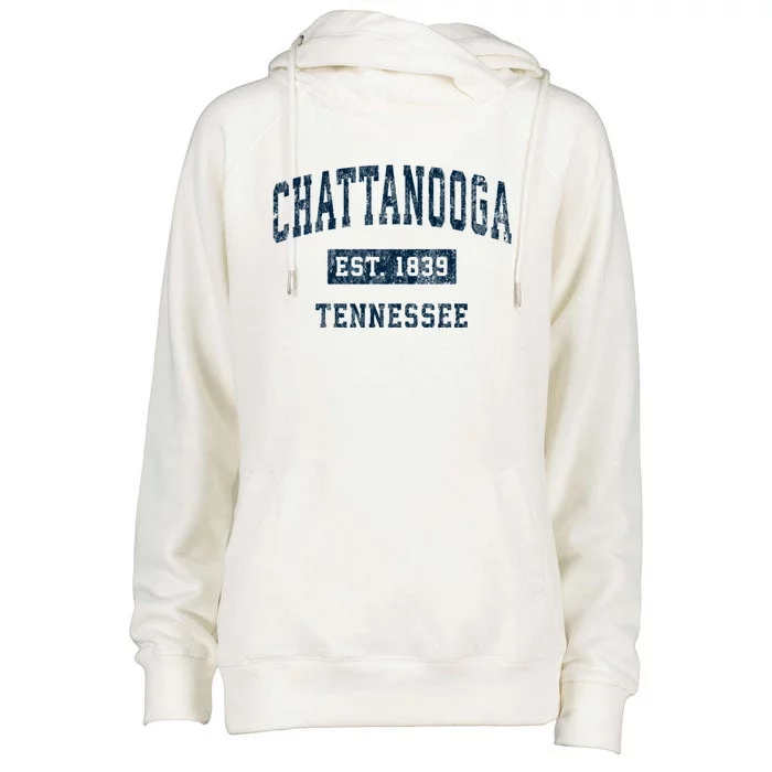 Chattanooga Tennessee Tn Vintage Sports Womens Funnel Neck Pullover Hood