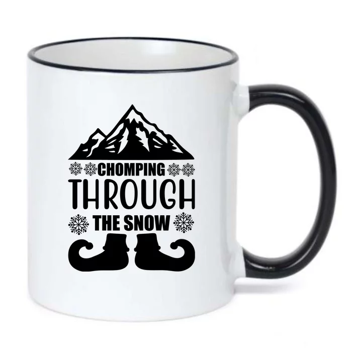 Chomping Through The Snow Black Color Changing Mug