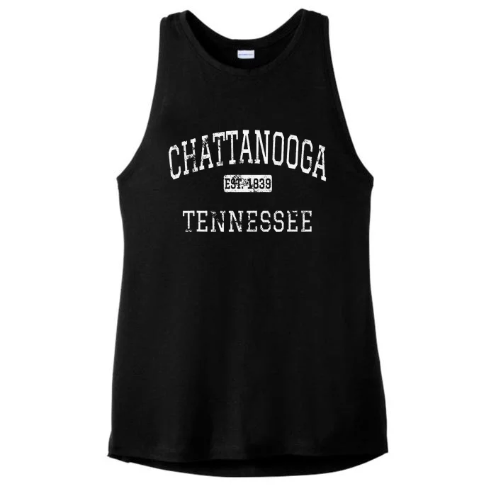 Chattanooga Tennessee TN Vintage Ladies Tri-Blend Wicking Tank