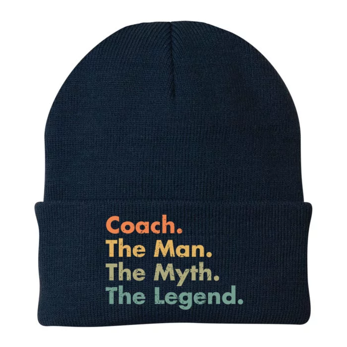 Coach The The Myth The Legend Father Dad Uncle Great Gift Knit Cap Winter Beanie