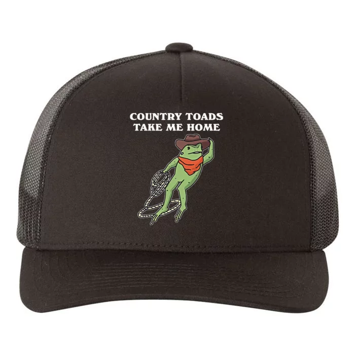 Country Toads Take Me Home Cowboy Frog Funny Western Yupoong Adult 5-Panel Trucker Hat