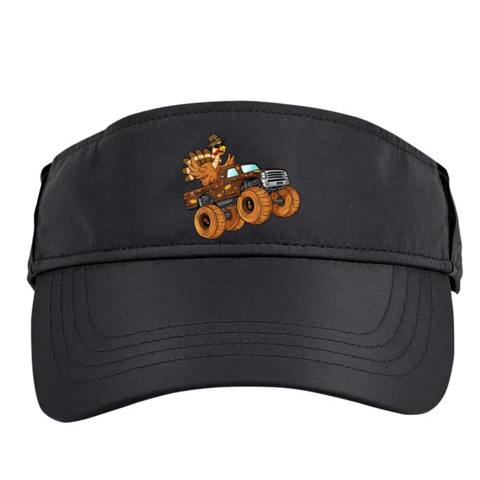 Cute Turkey Thanksgiving Monster Truck Adult Drive Performance Visor