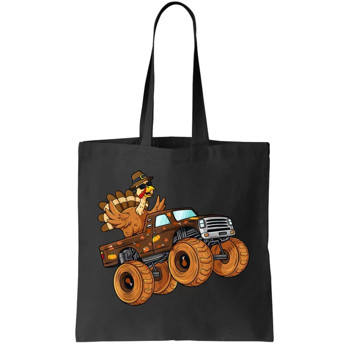 Cute Turkey Thanksgiving Monster Truck Tote Bag