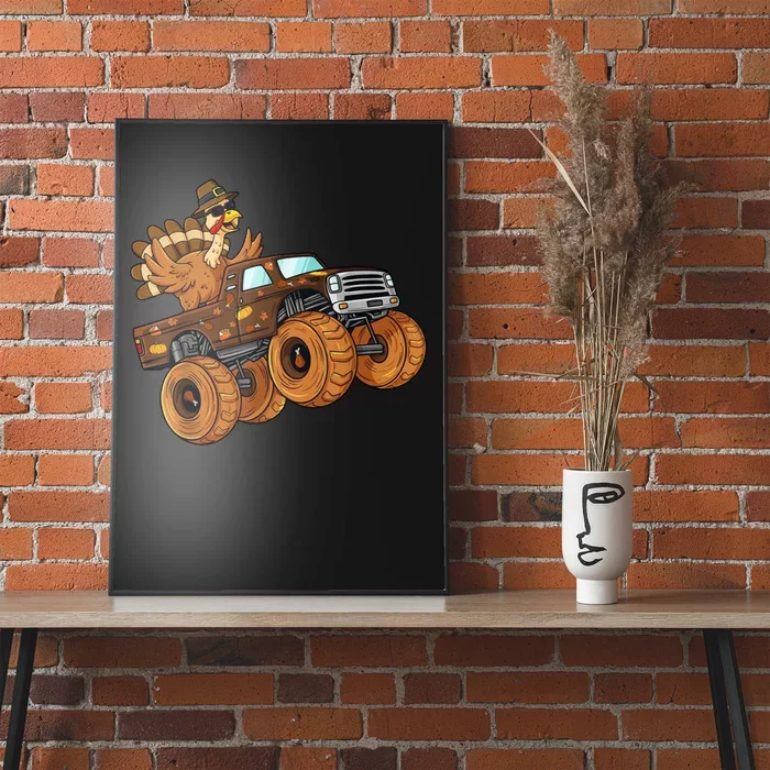 Cute Turkey Thanksgiving Monster Truck Poster