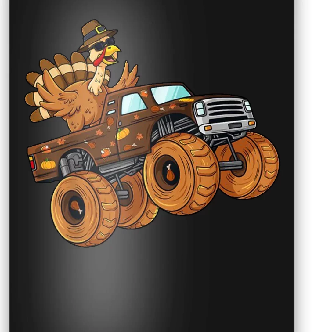 Cute Turkey Thanksgiving Monster Truck Poster