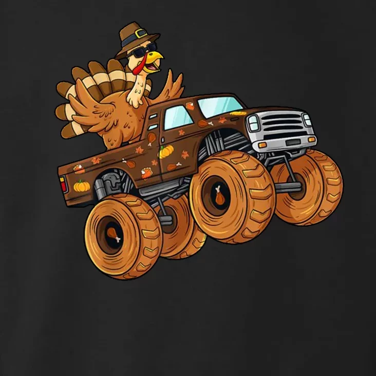 Cute Turkey Thanksgiving Monster Truck Toddler Hoodie