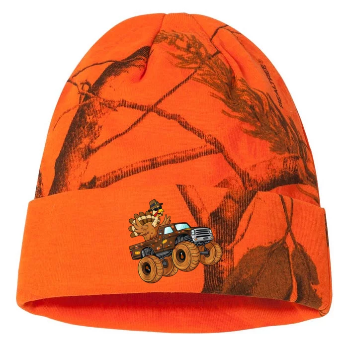 Cute Turkey Thanksgiving Monster Truck Kati - 12in Camo Beanie