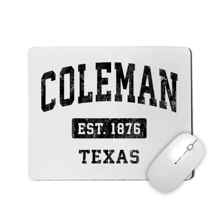 Coleman Texas Tx Vintage Sports Established Design Mousepad