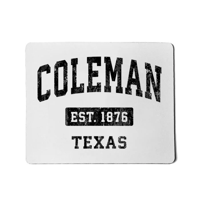 Coleman Texas Tx Vintage Sports Established Design Mousepad