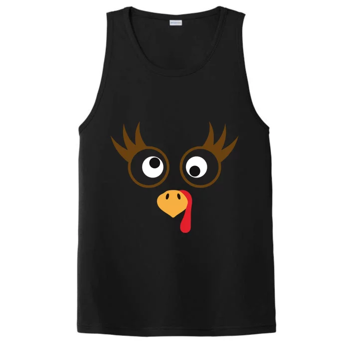 Cute Thanksgiving Turkey Face Turkey Day Great Gift Performance Tank