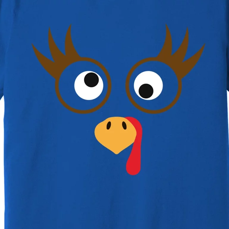 Cute Thanksgiving Turkey Face Turkey Day Great Gift Premium T-Shirt