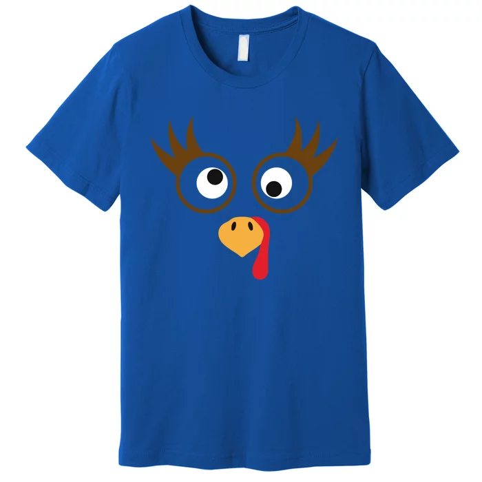 Cute Thanksgiving Turkey Face Turkey Day Great Gift Premium T-Shirt