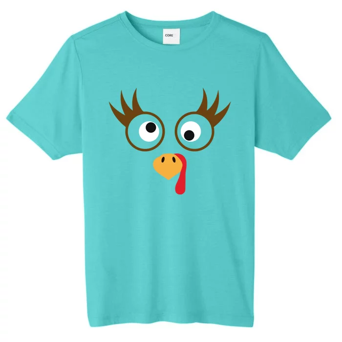 Cute Thanksgiving Turkey Face Turkey Day Great Gift ChromaSoft Performance T-Shirt