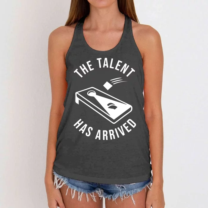 Cornhole The Talent Has Arrived Gift Women's Knotted Racerback Tank