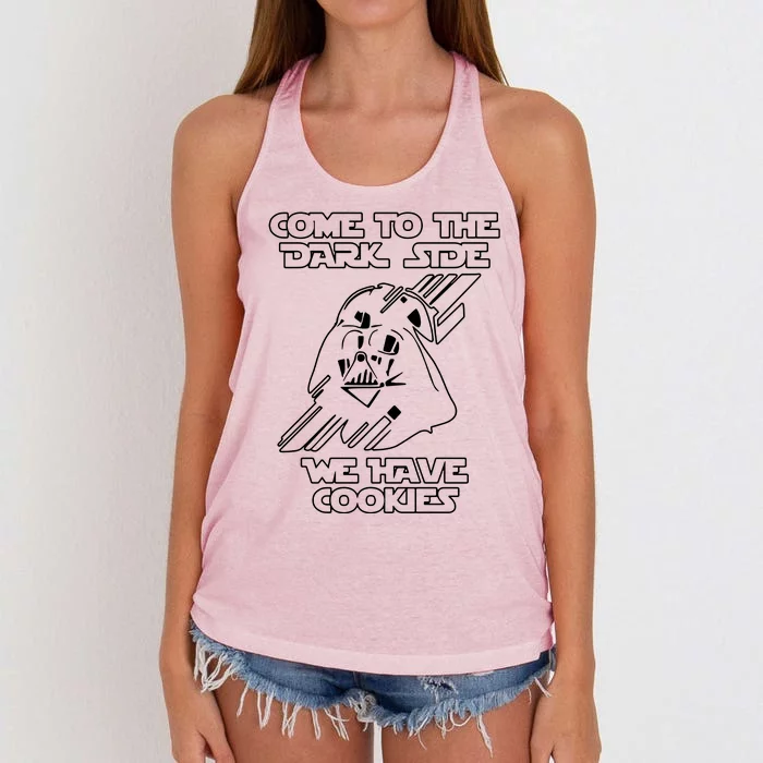 Come To The Dark Side We Have Cookies Women's Knotted Racerback Tank