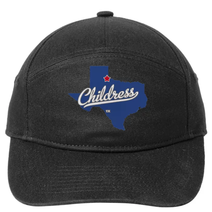 Childress Texas TX Map 7-Panel Snapback Hat