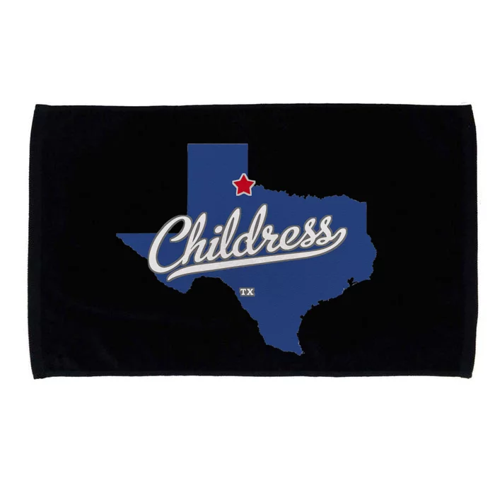 Childress Texas TX Map Microfiber Hand Towel