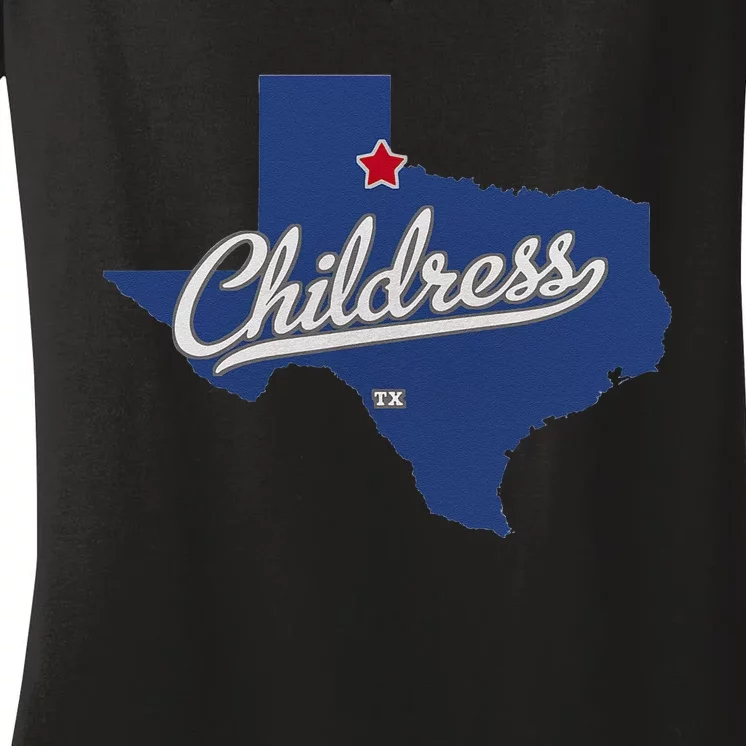 Childress Texas TX Map Women's V-Neck T-Shirt