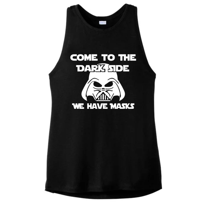 Come To The Dark Side Corona We Have Masks Ladies Tri-Blend Wicking Tank