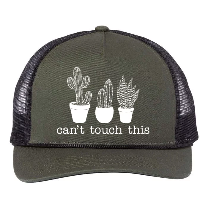 Can't Touch This Funny Cactus Retro Rope Trucker Hat Cap