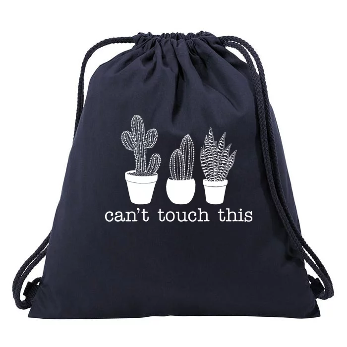 Can't Touch This Funny Cactus Drawstring Bag