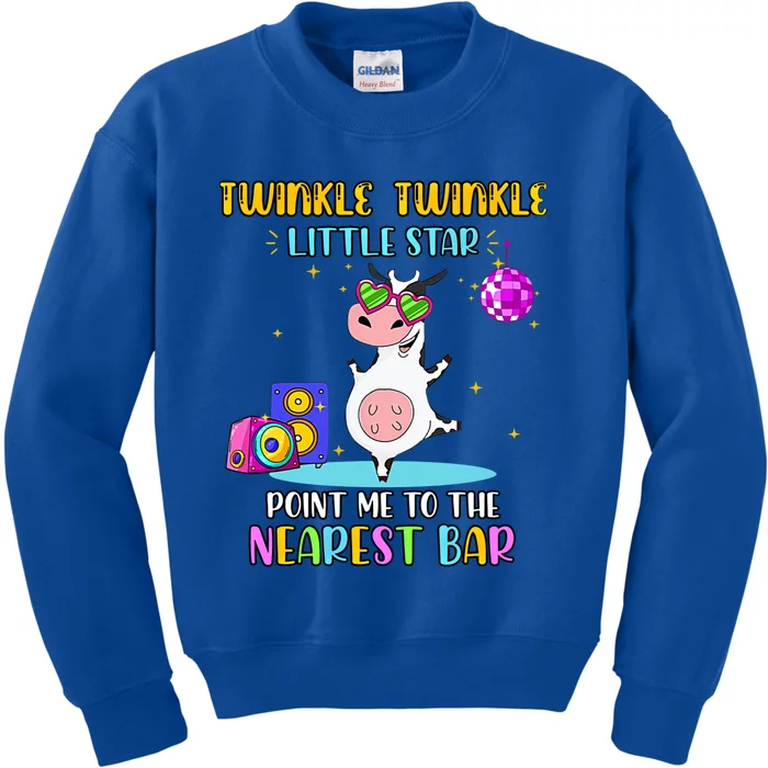 Cow Twinlkle Twinkle Little Star Point Me To The Nearest Bar Gift Kids Sweatshirt