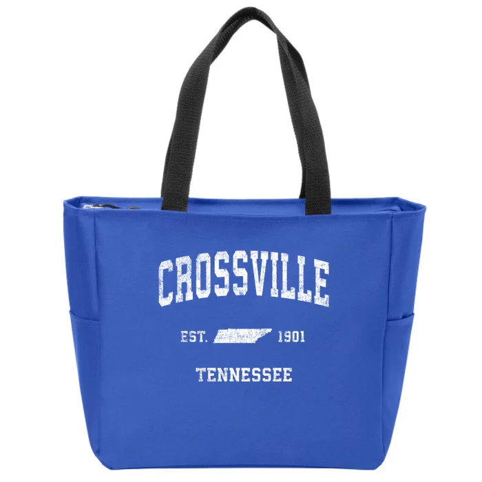 Crossville Tennessee Tn Vintage Athletic Sports Zip Tote Bag