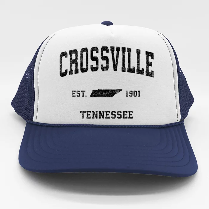 Crossville Tennessee Tn Vintage Athletic Sports Trucker Hat