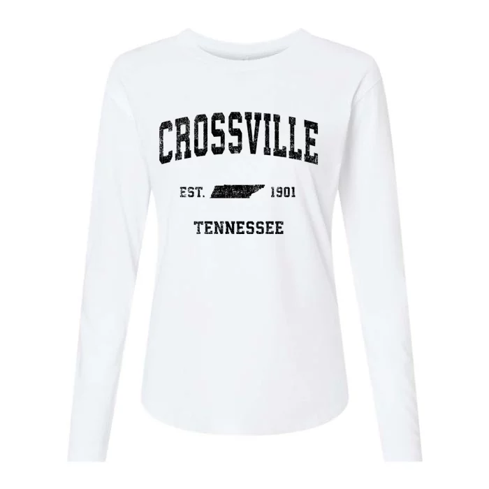 Crossville Tennessee Tn Vintage Athletic Sports Womens Cotton Relaxed Long Sleeve T-Shirt