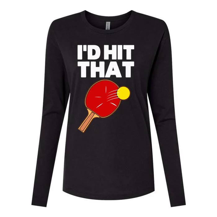 Cool Table Tennis Design Game Ping Pong Lovers Womens Cotton Relaxed Long Sleeve T-Shirt