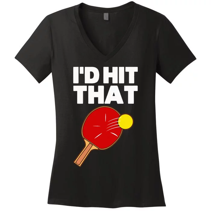 Cool Table Tennis Design Game Ping Pong Lovers Women's V-Neck T-Shirt