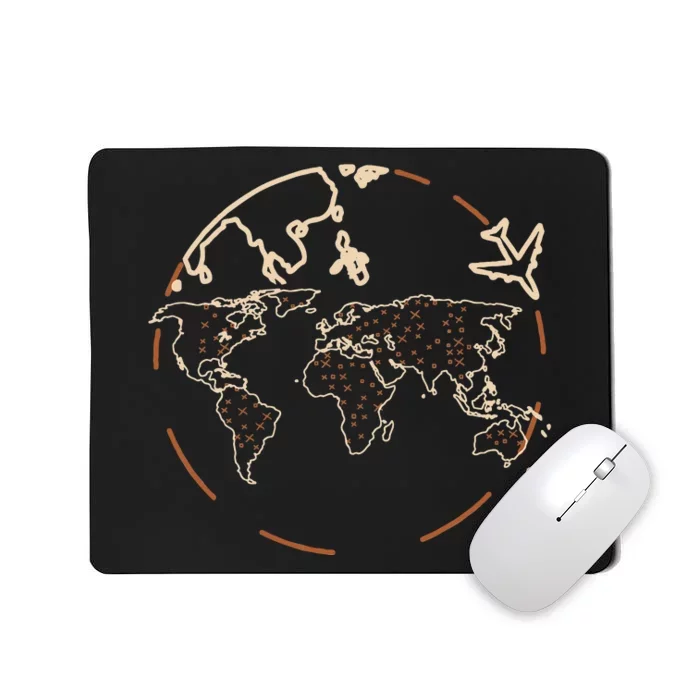 Countries Traveler Traveling World Map Mousepad