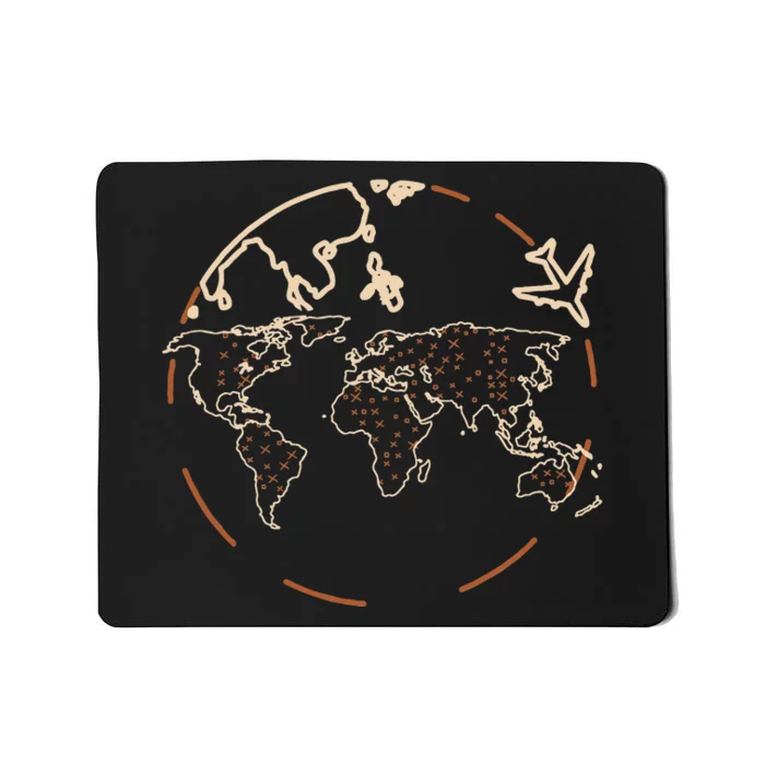 Countries Traveler Traveling World Map Mousepad