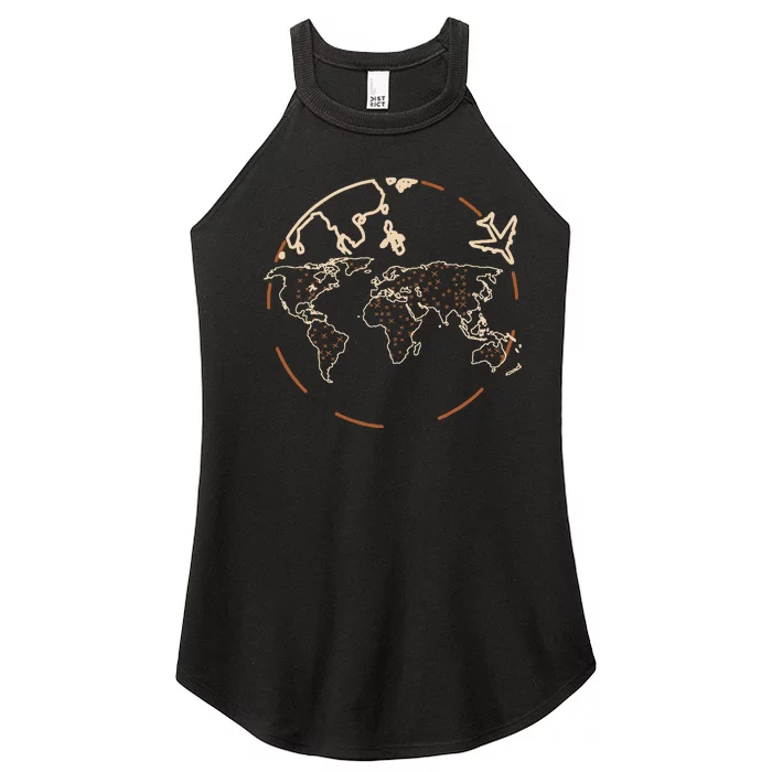 Countries Traveler Traveling World Map Women’s Perfect Tri Rocker Tank