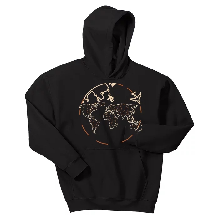 Countries Traveler Traveling World Map Kids Hoodie