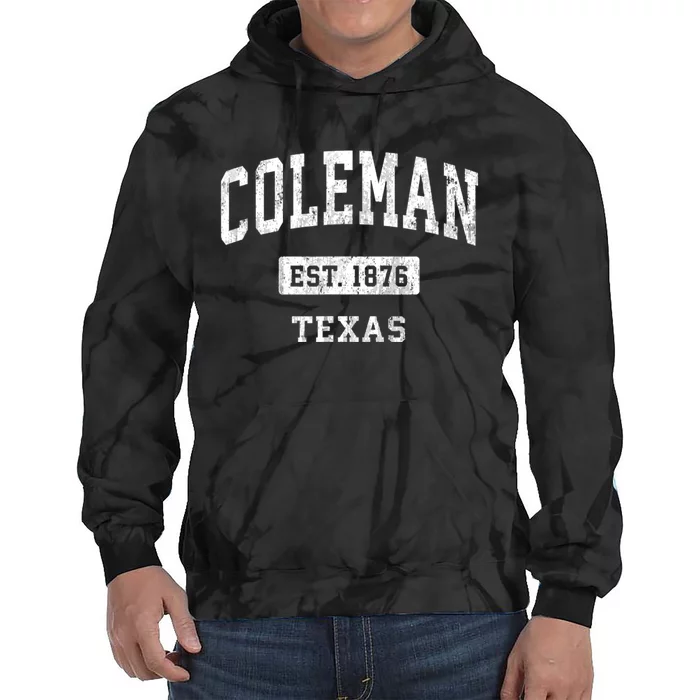 Coleman Texas Tx Vintage Sports Tie Dye Hoodie