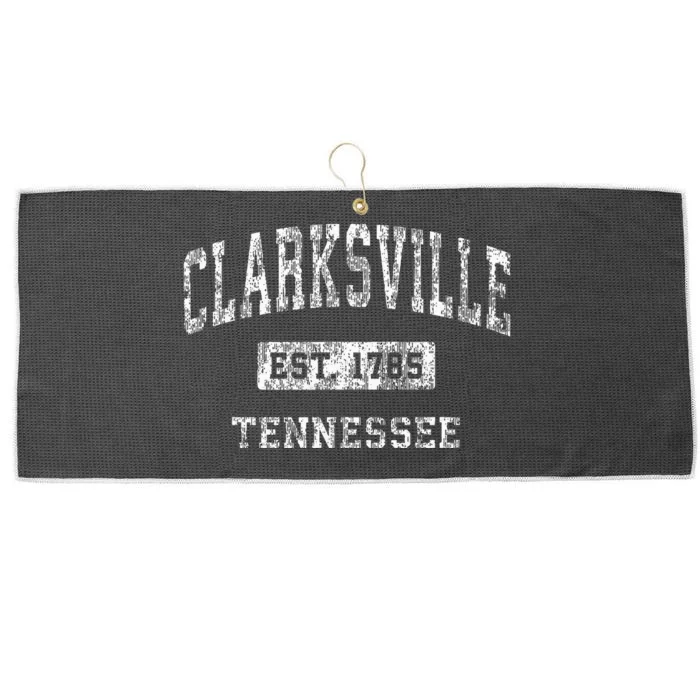 Clarksville Tennessee Tn Vintage Established Sports Large Microfiber Waffle Golf Towel