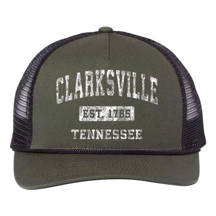 Clarksville Tennessee Tn Vintage Established Sports Retro Rope Trucker Hat Cap