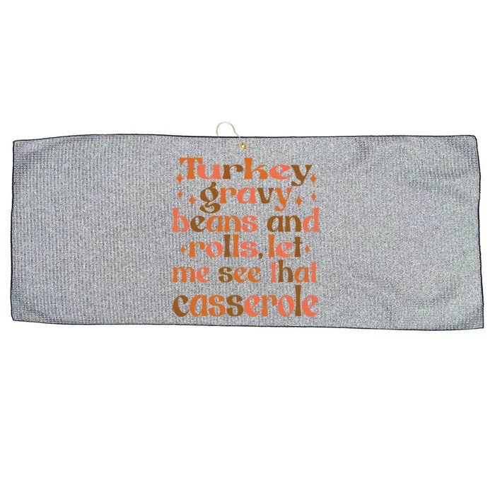 Cute Thanksgiving Turkey Gravy Beans And Rolls Gift Large Microfiber Waffle Golf Towel