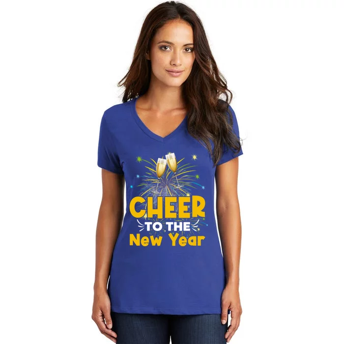 Cheer To The New Year Happy New Year Family Great Gift Women's V-Neck T-Shirt