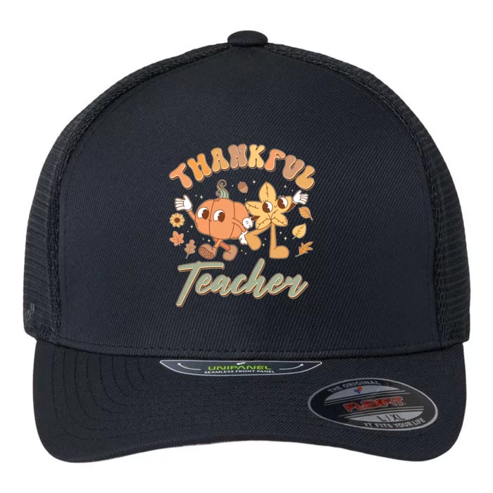 Cute Thanksgiving Thankful Teacher Flexfit Unipanel Trucker Cap